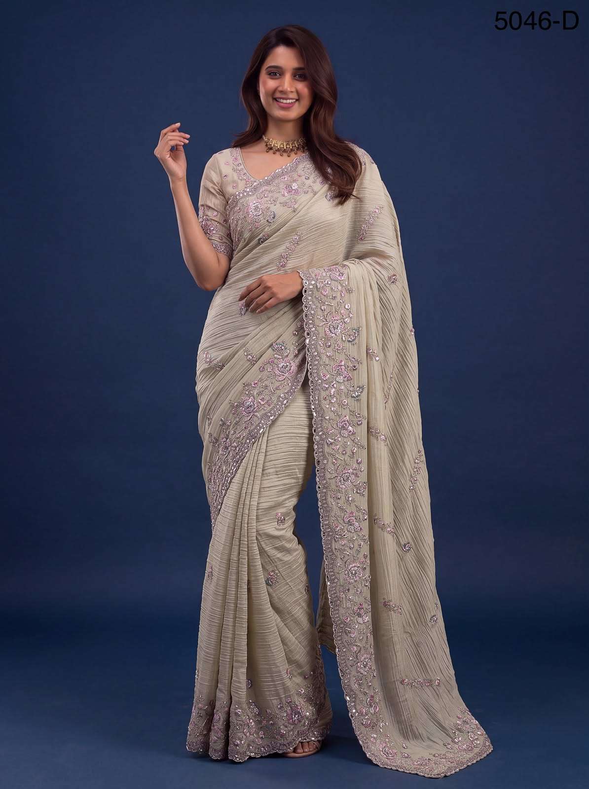  Extraordinary with Beautiful Color made of Premium Pure Bamburg fabric Wedding Saree wholesale in surat 5046